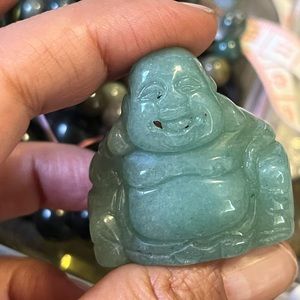 Green adveturine buddha crystal carving